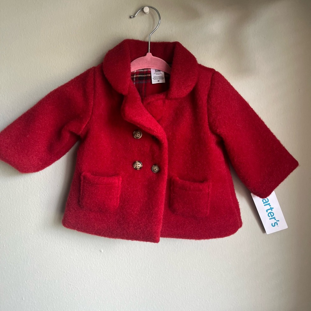 Carter's Vibrant Red Pea Coat for baby